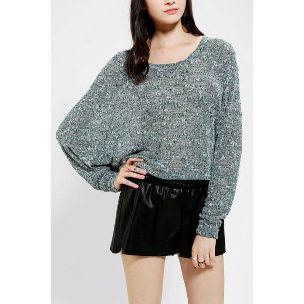 UO Sparkle & Fade batwing sleeve cropped sweater